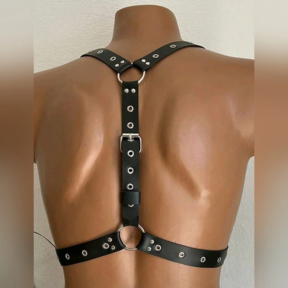 TRENDY  - Men's Black Adjustable Suspender Harness Belt